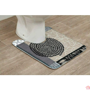 TAPIS CONTOUR WC MICROFIBRE IMPRIME 45 X 50 CM- MASAI