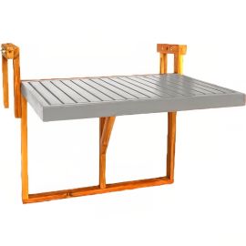 TABLE DE BALCON RABATTABLE EN BOIS D’ACACIA GRIS 60X40.5 CM