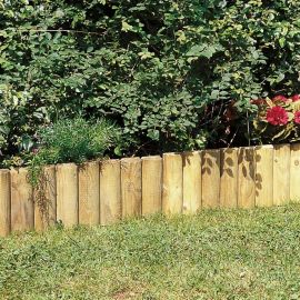 BORDURE DE JARDIN EN BOIS DEMI RONDIN SILOUX 30 X 180 CM TRAITÉE AUTOCLAVE