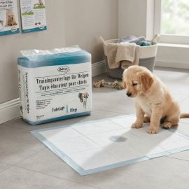 TAPIS ÉDUCATEUR ABSORBANT POUR CHIOT BUBIMEX 50 × 30 CENTIMÈTRES 10 UNITÉS