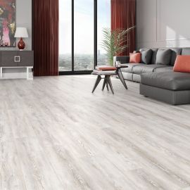 PARQUET STRATIFIÉ MODERN 8 MM CLASSE 32 / AC4–V4 AVEC RAINURES EN V (V GROOVE) CHÊNE GRIS (1,85M²/PAQUET)