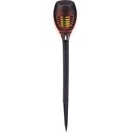 LAMPE SOLAIRE DE JARDIN EFFET FLAMME LED GRUNDIG EN PLASTIQUE RÉSISTANT 7,5 X 48 CM ÉCLAIRAGE EXTÉRIEUR COLORIS NOIR