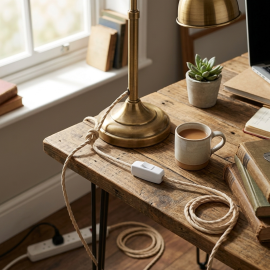 INTERRUPTEUR DE FIL SOUPLE BLANC POUR LAMPE ET LUMINAIRE 2 AMPÈRES 250 VOLTS