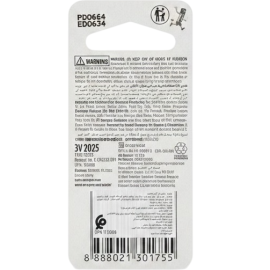 PILE BOUTON LITHIUM ENERGIZER CR2025 3 VOLTS 2025 À LONGUE DURÉE DE CONSERVATION POUR CLÉ DE VOITURE TÉLÉCOMMANDE BALANCE ET DOMOTIQUE