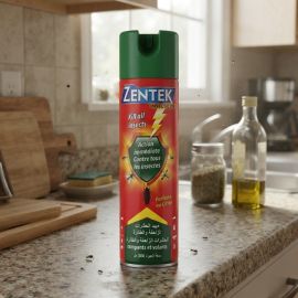 AÉROSOL INSECTICIDE TOUT INSECTE ZENTEK 400 ML ANTI-MOUSTIQUES, MOUCHES, CAFARDS ET FOURMIS