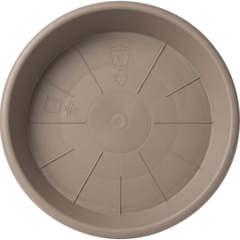 SOUCOUPE POUR POT DE FLEURS TAUPE 52 CENTIMÈTRES EN RÉSINE ET POLYPROPYLÈNE EURO3PLAST