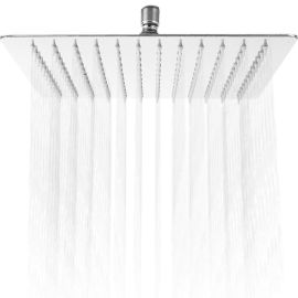 POMME DE DOUCHE CARRÉE ULTRA PLATE EN ACIER INOXYDABLE 20 X 20 CENTIMÈTRES CHROMÉE