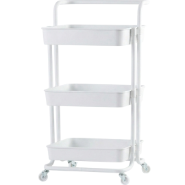 CHARIOT DE RANGEMENT MULTIUSAGE 3 NIVEAUX 43X34X85.5 CM AVEC PANIERS DE STOCKAGE