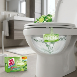 BLOCS NETTOYANTS WC PARFUM CITRON VERT INTENSE AVEC OXYGÈNE ACTIF 4 PIÈCES 3+1 GRATUIT WC NET