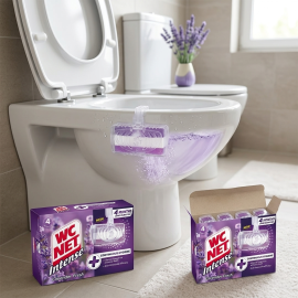 BLOCS NETTOYANTS ET DÉSODORISANTS POUR WC PARFUM LAVANDE FRAÎCHE 4 PIÈCES 3+1 GRATUIT WC NET