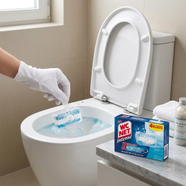 BLOCS NETTOYANTS ET DÉSODORISANTS POUR TOILETTES PARFUM OCÉAN FRAIS 4 PIÈCES 3+1 GRATUIT WC NET