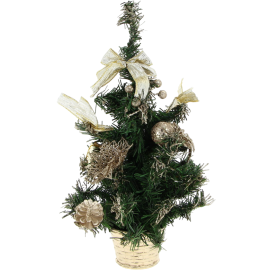 SAPIN DE TABLE FLEUR DE NOËL COLORIS CHAMPAGNE 40 CM