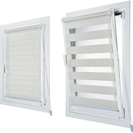 STORE ENROULEUR JOUR ET NUIT LIN CLIP & FIX 120X180 CM SANS PERÇAGE