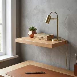 TABLETTE MURALE EN BOIS MDF DÉCOR ÉRABLE À FIXATION INVISIBLE 300 X 235 X 38 MM