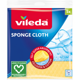 LOT DE 5 LAVETTES ÉPONGES VAISSELLE VILEDA ULTRA ABSORBANTES COMPOSTABLES