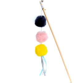 BÂTON JOUET POUR CHAT AVEC 3 BALLES 45 CM