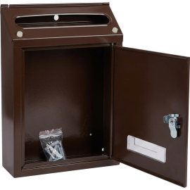 BOÎTE AUX LETTRES MURALE VERROUILLABLE EN ACIER AVEC COUVERCLE IMPERMÉABLE 217X70X300 MM DESIGN AMÉRICAIN COLORIS MARRON