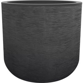 POT ROND EN POLYPROPYLÈNE GRAPHIT UP 40 CM ANTHRACITE 32,5 L EDA