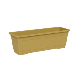 JARDINIÈRE RECTANGULAIRE BIRKA 60 CM OCRE AVEC SOUCOUPE INTÉGRÉE TERA