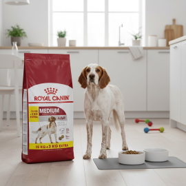 CROQUETTES POUR CHIEN ADULTE DE TAILLE MOYENNE ROYAL CANIN MEDIUM ADULT 15 KG + 3 KG OFFERTS