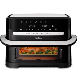 FRITEUSE À AIR DOUBLE ZONE FLEXIBLE 9 LITRES MODELE XXL DIGITAL TEFAL DUAL EASY FRY FLEX 2700 WATTS NOIR
