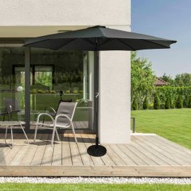 PARASOL DE JARDIN DIAMÈTRE 3 MÈTRES ANTHRACITE EN ALUMINIUM AVEC MANIVELLE ET PROTECTION UV 50