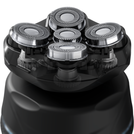 RASOIR ÉLECTRIQUE CRÂNE ET TÊTE À 5 TÊTES DE RASAGE FLEXIBLES AVEC LAMES TITANIUM ET BATTERIE LITHIUM-ION ROWENTA GENTLEBALD