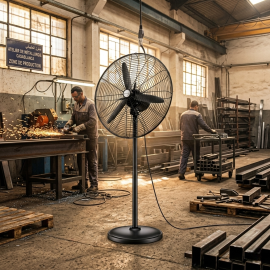 VENTILATEUR ÉLECTRIQUE SUR PIED HAUTE PUISSANCE 110 W DIAMÈTRE 50 CM R'PUR
