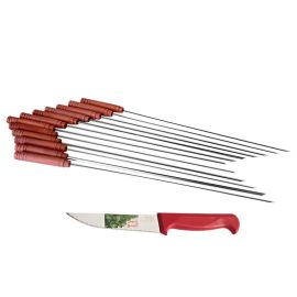 12 BROCHES EN INOX AVEC MANCHE EN BOIS LAMACOM