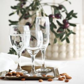 LOT DE 6 VERRES FLÛTE EN VERRE TRANSPARENT 22 CENTILITRES EMPIRE LAV