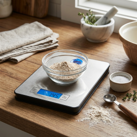 BALANCE DE CUISINE ÉLECTRONIQUE AVEC ÉCRAN LCD 5 KILOGRAMMES EN ACIER INOXYDABLE