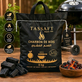 CHARBON DE BOIS EN CHÊNE VERT 5 KILOGRAMMES POUR BARBECUE ET KANOUN TASSAFT