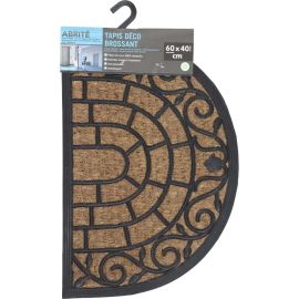 PAILLASSON D’ENTRÉE DEMI-LUNE EN FIBRES DE COCO TRESSÉES ET CAOUTCHOUC ANTIDÉRAPANT 40 X 60 CM