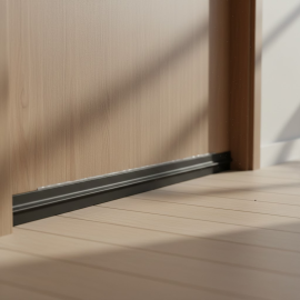 BAS DE PORTE ADHÉSIF À BROSSE NOIRE POUR ISOLATION ET CALFEUTRAGE 93 CM