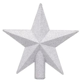 CIMIER ÉTOILE PAILLETÉE ARGENT 20 CM