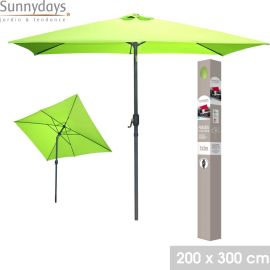 PARASOL INCLINABLE RECTANGULAIRE ANIS 2X3 M STRUCTURE ALUMINIUM ET TOILE POLYESTER 200 G OUVERTURE À MANIVELLE – VENDU SANS SOCLE