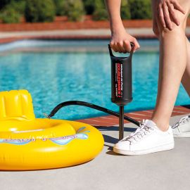 POMPE SOUFFLET À PIEDS ET À MAINS 29 CM GONFLEUR MANUEL COMPACT 0,9 LITRE DOUBLE ACTION POUR MATELAS BOUÉES ET PRODUITS GONFLABLES
