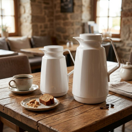 KIT DE 2 THERMOS ISOTHERMES AVEC BOUTEILLE EN VERRE 1 LITRE ET 0,5 LITRE CONSERVATION LONGUE DURÉE