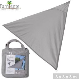 TOILE D’OMBRAGE TRIANGULAIRE GRIS 3 X 3 X 3 M POLYESTER 160 GR/M²