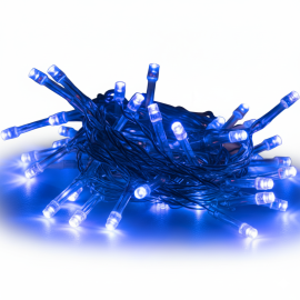 GUIRLANDE LUMINEUSE BLEUE 100 LED LONGUEUR 10 MÈTRES USAGE INTÉRIEUR ET EXTÉRIEUR