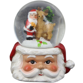 BOULE DE NEIGE AVEC SOCLE PÈRE NOËL EN RÉSINE 6 X 5 X 7 CM