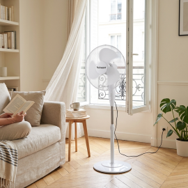 VENTILATEUR SUR PIED 40 CM 45 W BLANC TECHWOOD