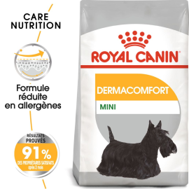 CROQUETTES POUR CHIENS PETITES RACES À PEAU SENSIBLE 3 KG ROYAL CANIN MINI DERMACOMFORT