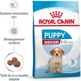 CROQUETTES POUR CHIOT DE RACE MOYENNE EN CROISSANCE 1 KG ROYAL CANIN MEDIUM PUPPY