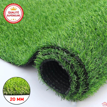 GAZON ARTIFICIEL VERT NATUREL 20 MM – PRIX AU M²
