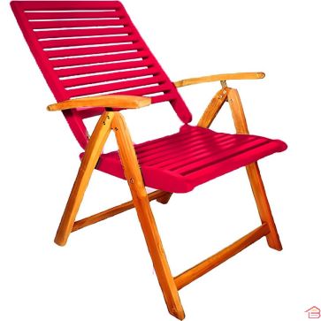 FAUTEUIL PLIANT EN BOIS D’ACACIA BICOLORE TERRACOTTA POUR EXTÉRIEUR