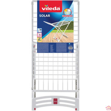 SÉCHE-LINGE EXTÉRIEUR ET INTÉRIEUR 20M VILEDA SOLAR EN RÉSINE AVEC ROUES ET PIEDS CHEVALETS