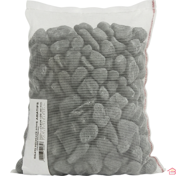 GALETS DÉCORATIFS GRIS MOYEN CALIBRE 2/4 EN SAC DE 20 KILOGRAMMES POUR JARDIN ET AMÉNAGEMENT EXTÉRIEUR
