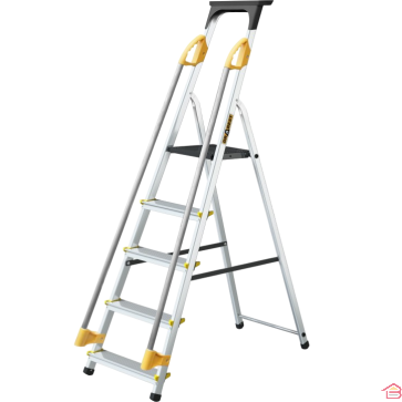 ÉCHELLE PROFESSIONNELLE EN ALUMINIUM AVEC RAMPES ET PLATEFORME 5 MARCHES 150 KILOGRAMMES DRABEST