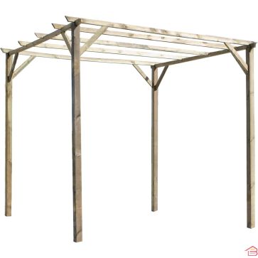 PERGOLA EN BOIS CARRÉE PATAGONIE 3 X 3 M HAUTEUR 245 CM PIN SYLVESTRE TRAITÉ AUTOCLAVE STRUCTURE EXTÉRIEURE